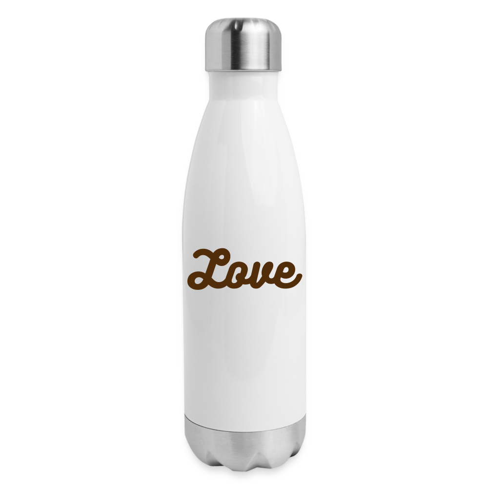 Grateful and Love Insulated Stainless Steel Water Bottle - white