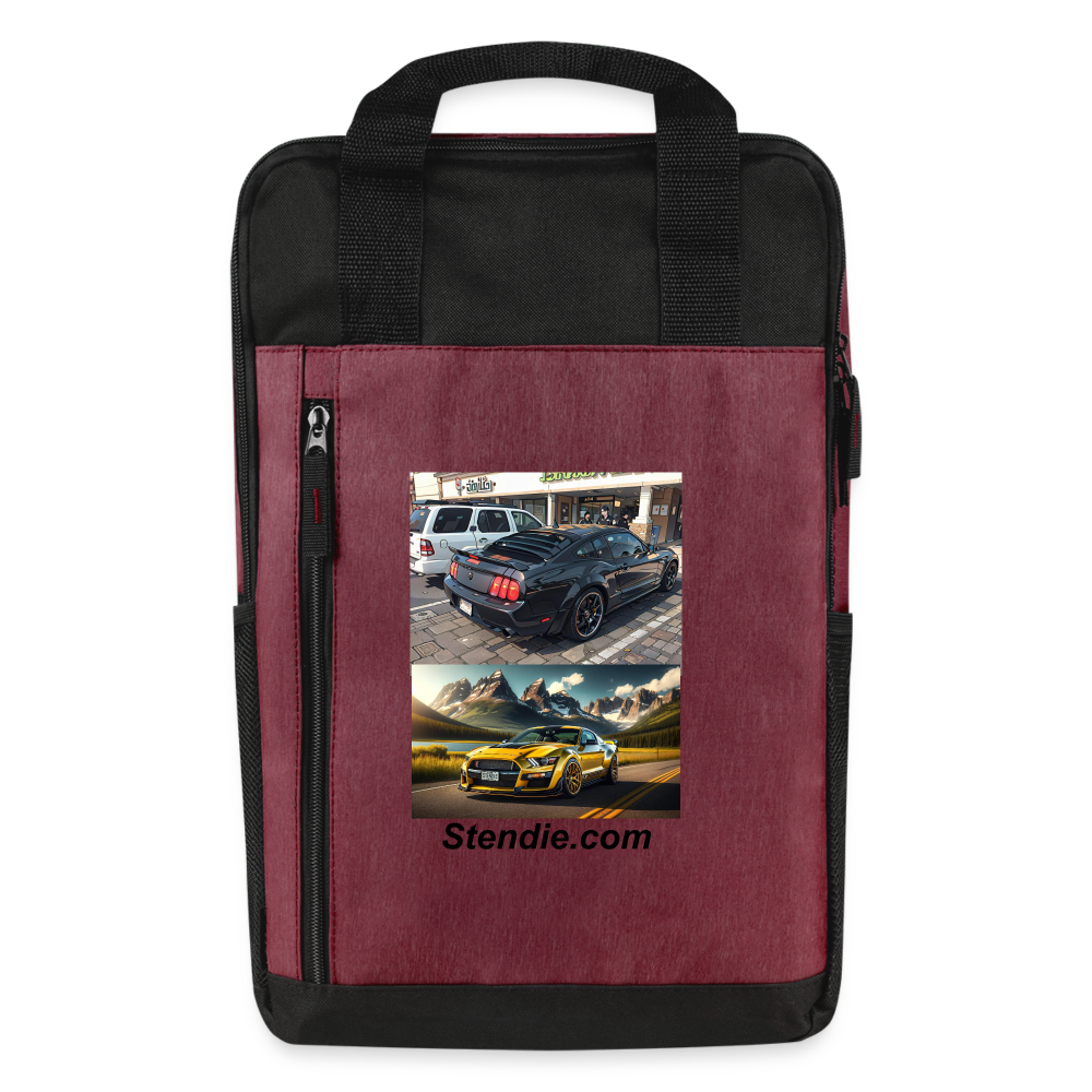 Stendie's AI Mustangs Laptop Backpack - heather burgundy/black