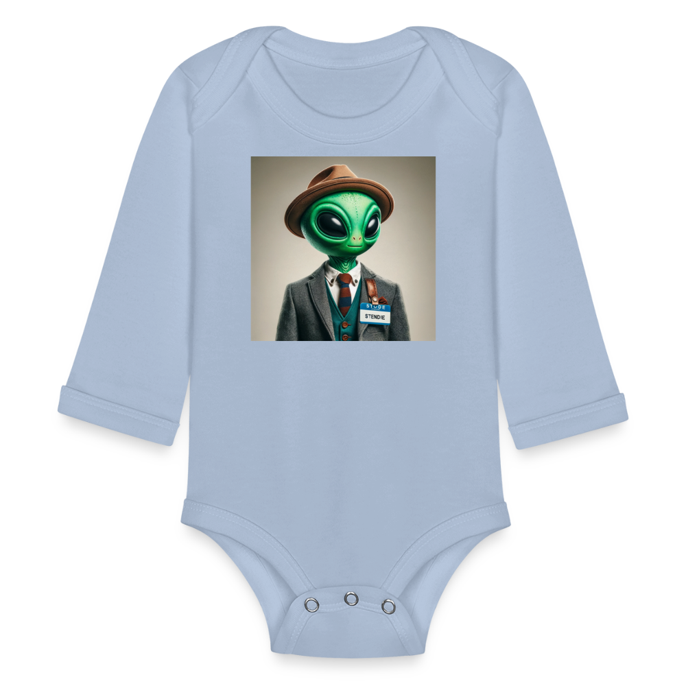 Cutest little Alien Long Sleeve Baby Bodysuit - sky