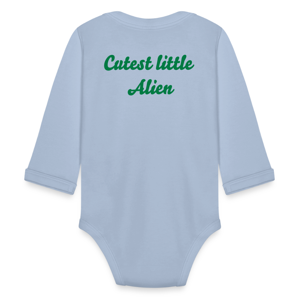 Cutest little Alien Long Sleeve Baby Bodysuit - sky